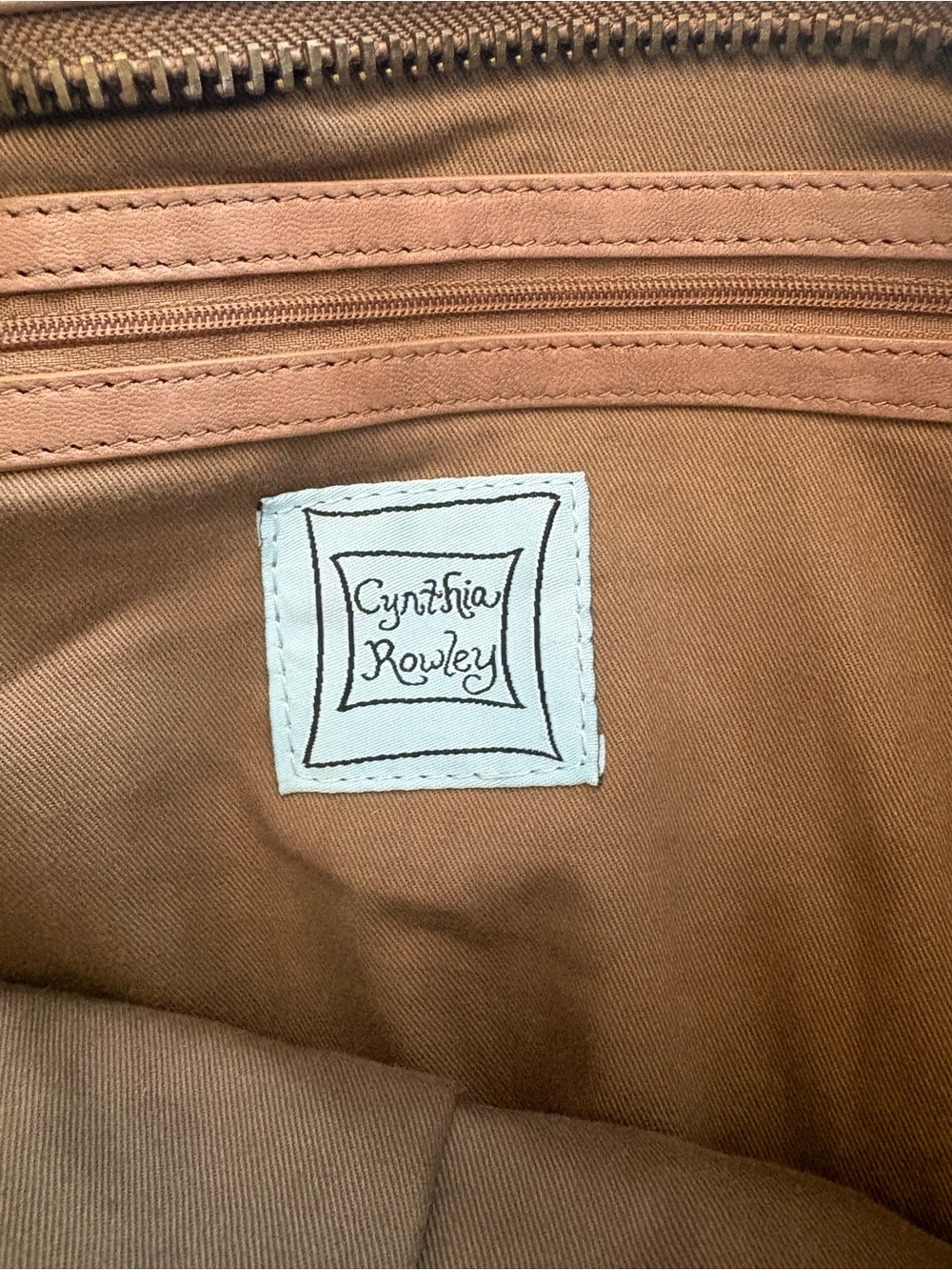 Cynthia Rowley Quilted Tan Leather Tote Handbag - Picture 3 of 6